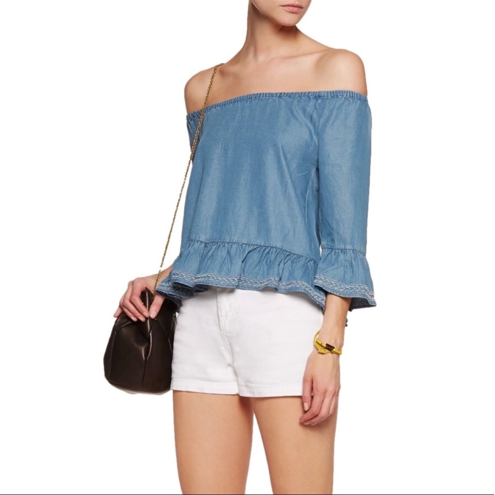 Walter Baker Off the Shoulder Denim Top